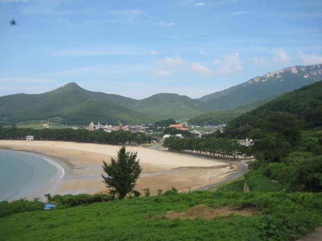 the view of Sangju Beach from the hill